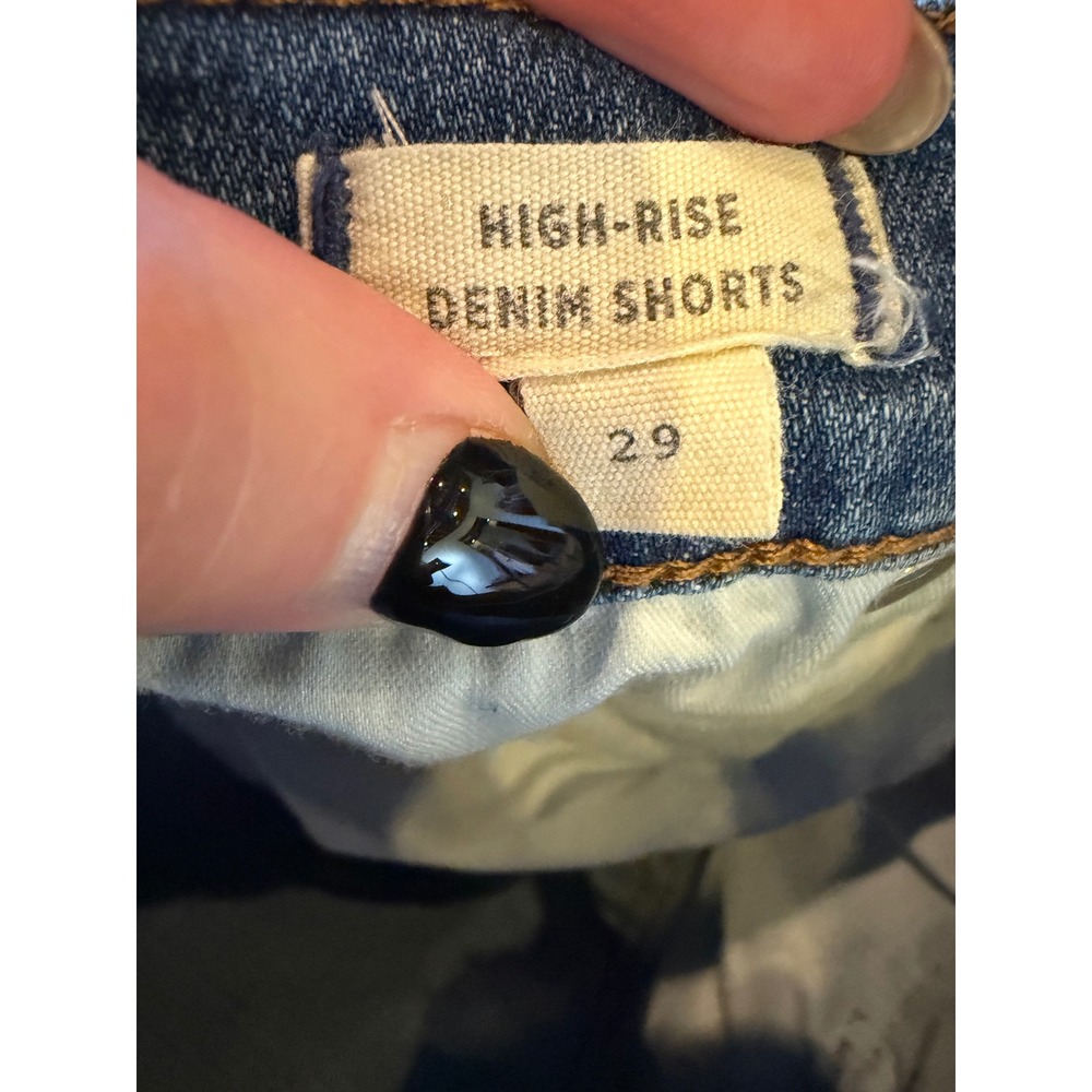 Madewell Denim Shorts Women 29 Blue High Rise Button Fly Raw Hem Medium Wash - Picture 6 of 8